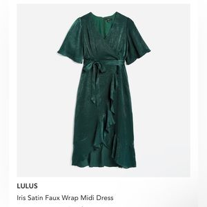 Lulus satin faux wrap dress
